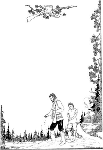 Farmer With A Son Coloring Page